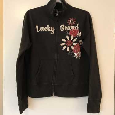 Lucky Brand Vintage Y2K Zip Up Sweater