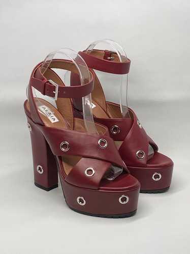 Alaia Alaia Eyelets Leather Platform Sandals size 