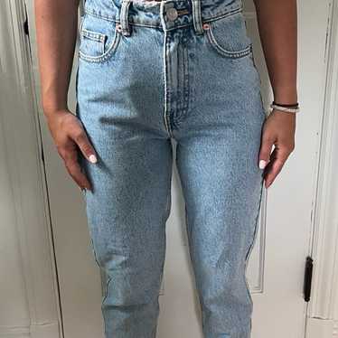 Zara High Waisted Straight Leg Jeans