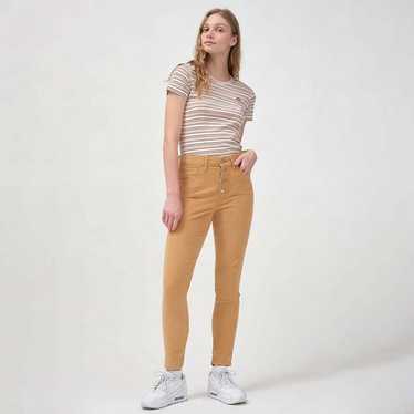 Levi's 721 Gold Corduroy Button Front High Rise Sk