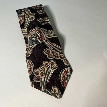 Oscar de la Renta Silk Necktie Abstract Print