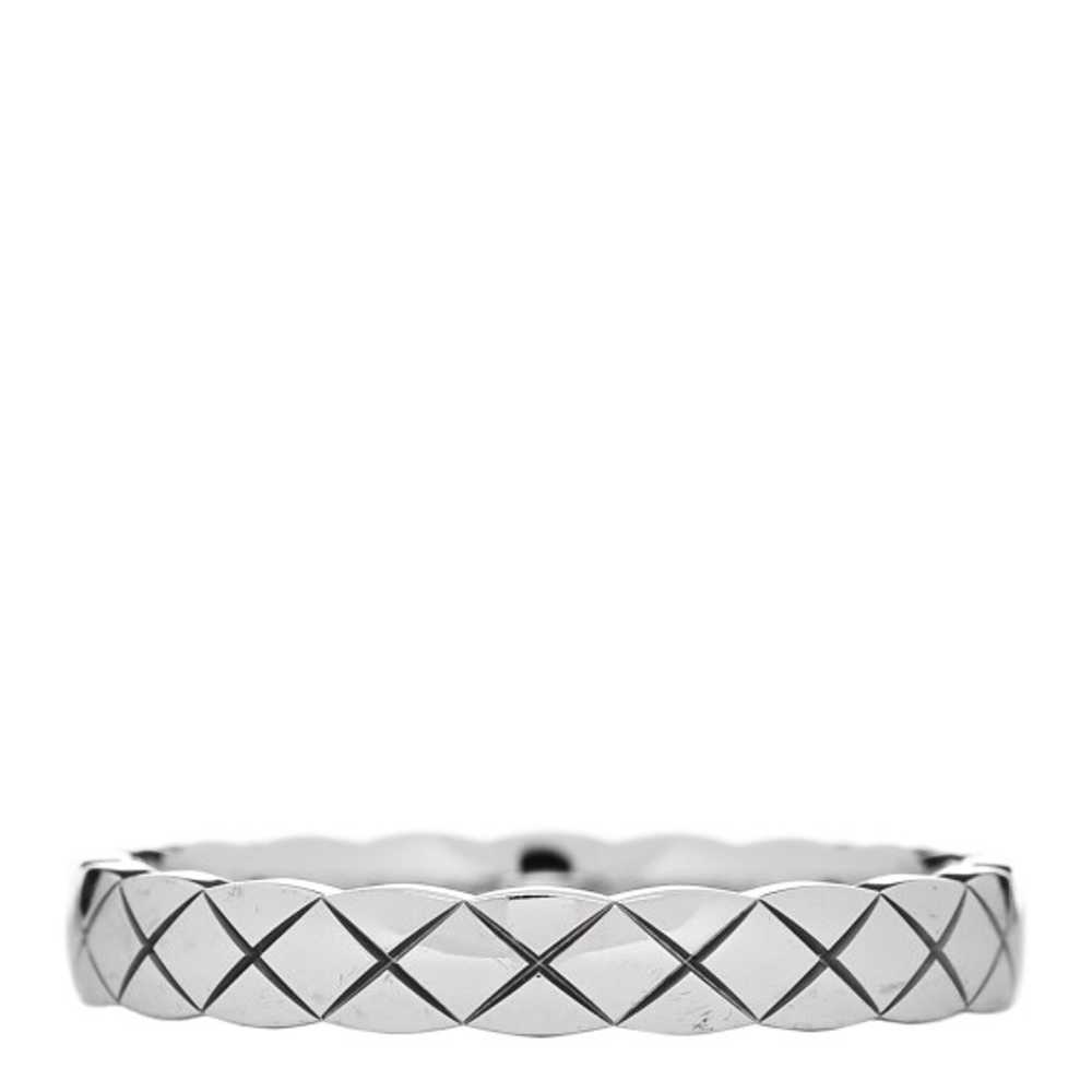 CHANEL 18K White Gold Mini Coco Crush Ring 58 8.25 - image 1