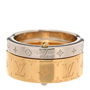 LOUIS VUITTON Monogram Double Nanogram Ring M Gold