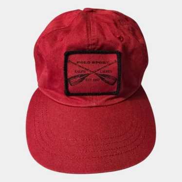 Vtg Polo Ralph Lauren Hat Mens One Size Red Long B