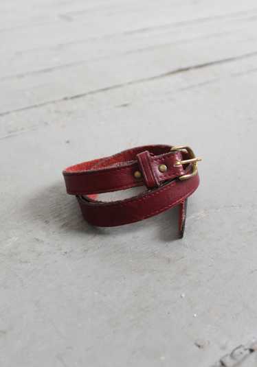 skinny oxblood leather belt