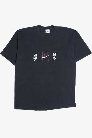 Vintage Nike Embroidered Logo Plaid Detail T-Shirt