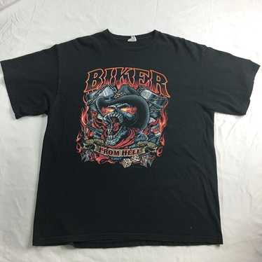 Vintage Biker From Hell Shirt Mens XL Black Thund… - image 1