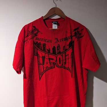 TAPOUT 格闘技 UFC ロゴ Tシャツ 3XL 半袖 ゴールド USA古着の