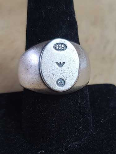 Emporio Armani リングスターリングシルバー 925シルバー 925 Sterling Silver Emporio Armani Statement Logo Ring Size