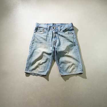 MIRROR9★Denim half pants Men's Hole Motorcycle Denim Half Pants Casual Denim Shorts