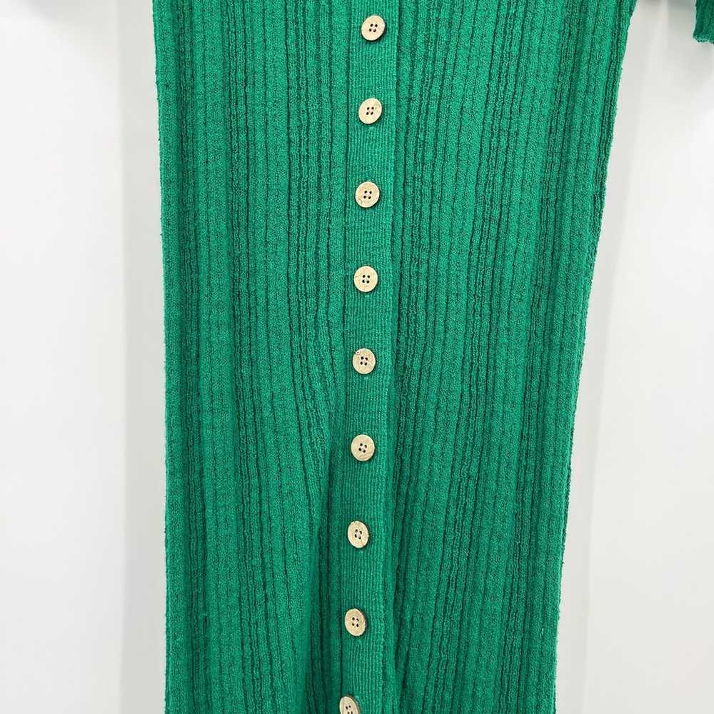 FP Beach | Green Riding Waves Sweater Knit Midi D… - image 7