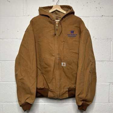 [中古]Carhartt J131-BRN ブラウン ジャケット M VINTAGE Carhartt Jacket Mens Large Brown Lined Hooded