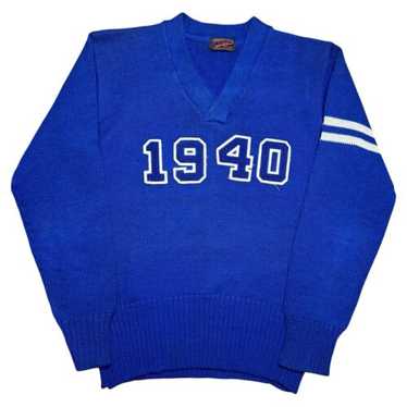 トップス BEAUTY&YOUTH LOGAN knitting mills Englewood Knitting Mills Chicago Varsity Sweater Vtg 1940s