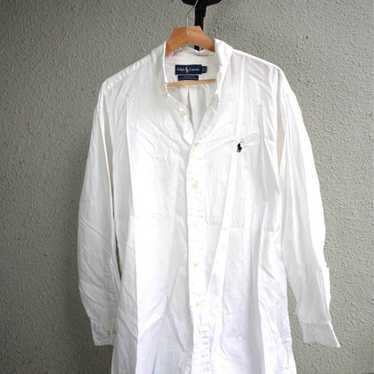 1990s Ralph Lauren Shirt White XL - image 1