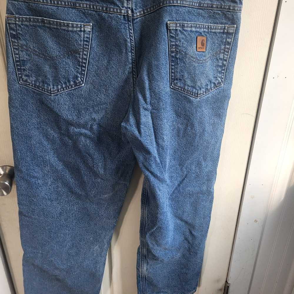 Carhartt Mens Work Jeans Flannel Lined 40x30 - image 3