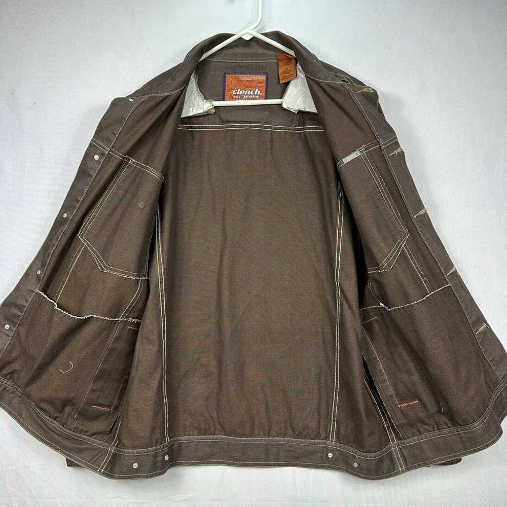 Clench 701 Jeans Brown Denim Jacket Button Up Men… - image 10