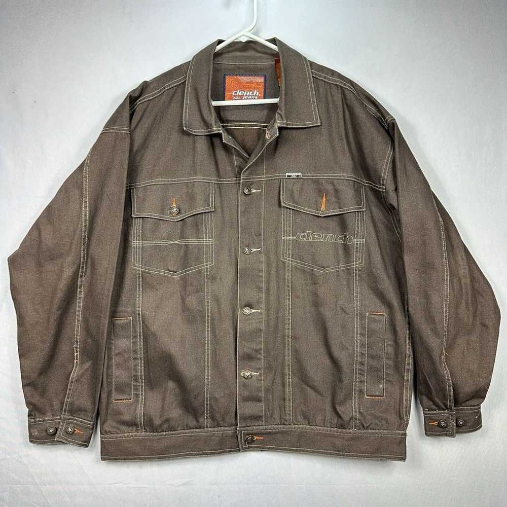 Clench 701 Jeans Brown Denim Jacket Button Up Men… - image 1