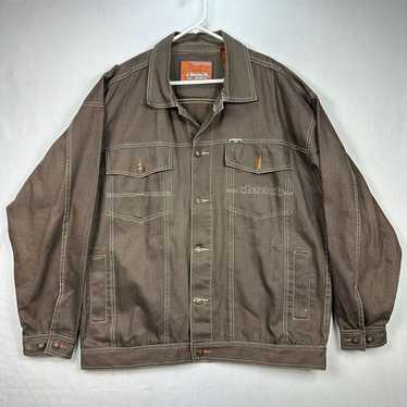 Clench 701 Jeans Brown Denim Jacket Button Up Men… - image 1