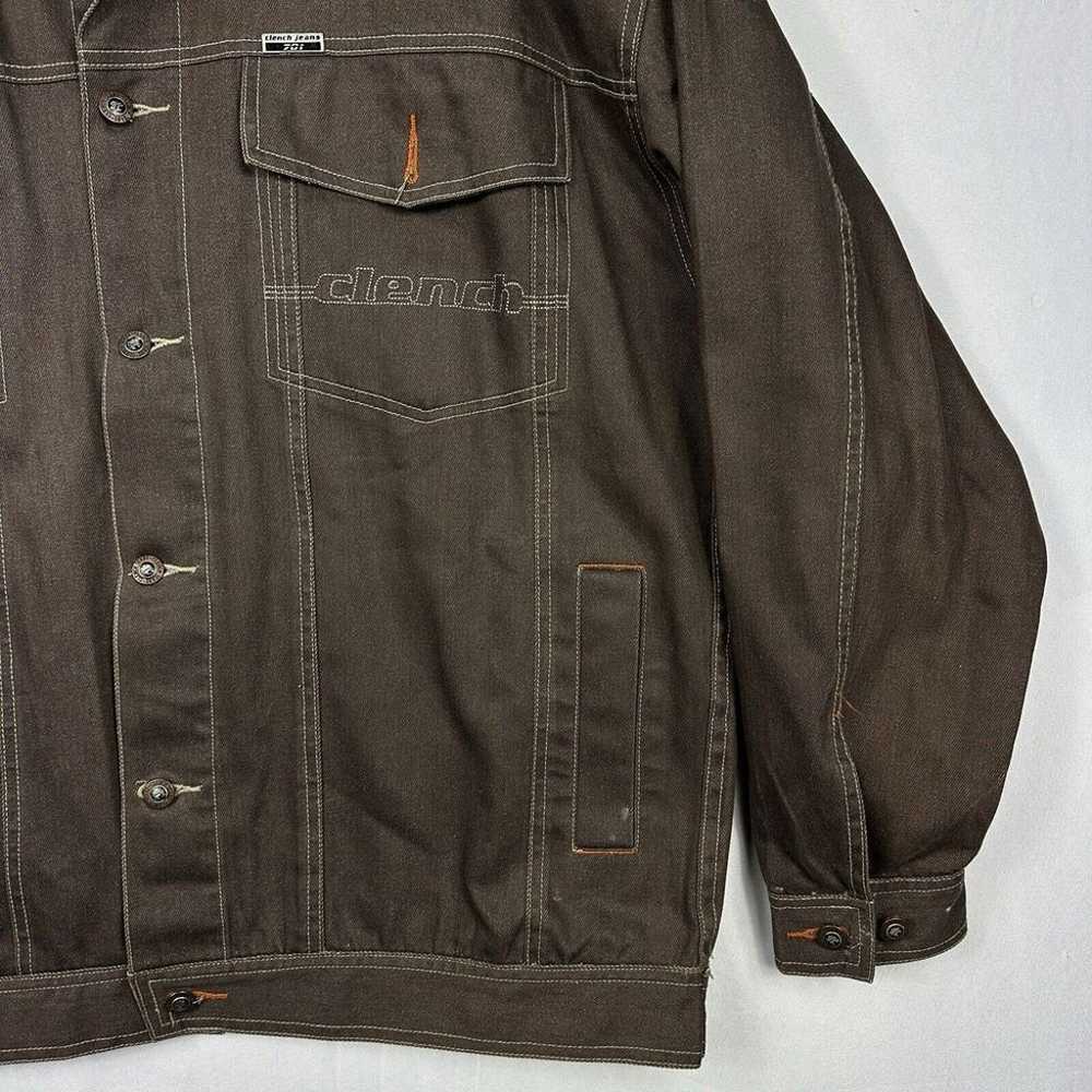 Clench 701 Jeans Brown Denim Jacket Button Up Men… - image 3