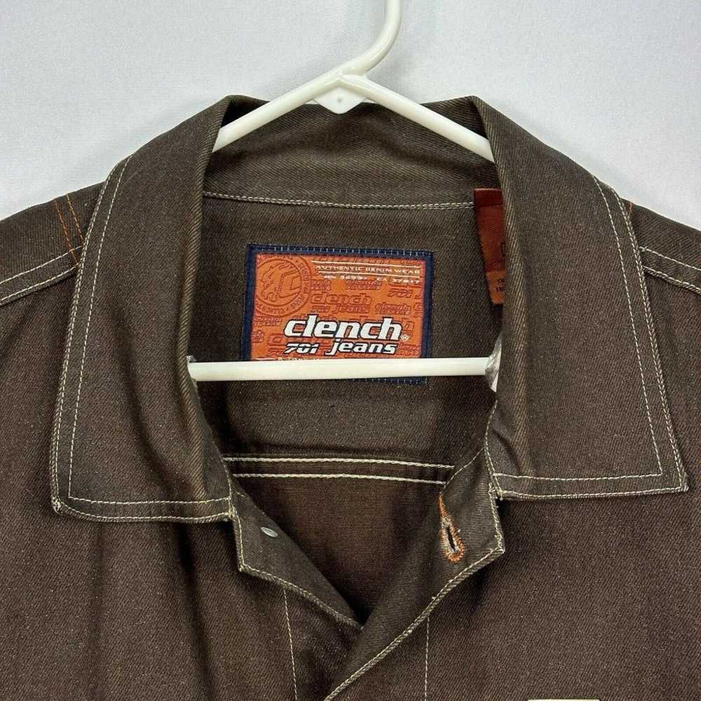 Clench 701 Jeans Brown Denim Jacket Button Up Men… - image 7