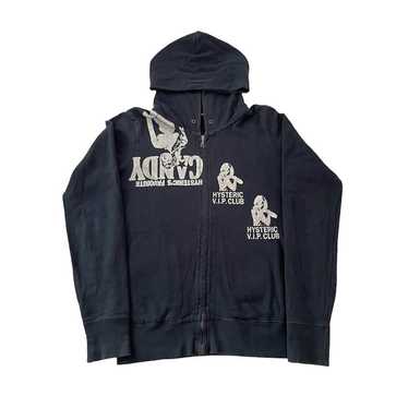 トップス hysteric glamour zip hoodie 00s grange Hysteric Glamour Groupie Patchwork Striped Shimmer Zip Up