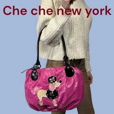 美品♡新品未使用Che  Che  new york Che Che New York Hand-Painted Unicorn Black Handbag/Purse