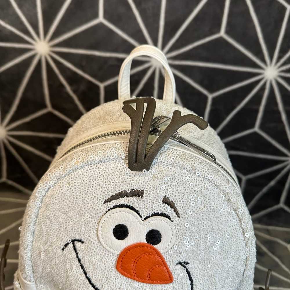 EUC RARE Vintage Olaf Sequin White Loungefly Mini… - image 6