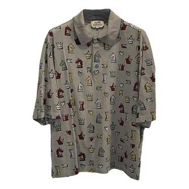 HERMES ポロシャツ　polo shirts 70s 80s 90s Hermes Women's XL 1990s Rythmes Gold Navy Nautical Vintage