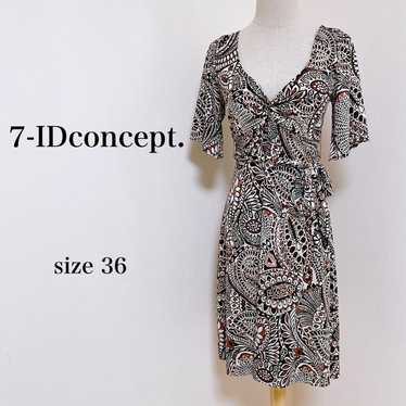 Seven-Id Concept Dress, Knee-Length, Short Sleeve,