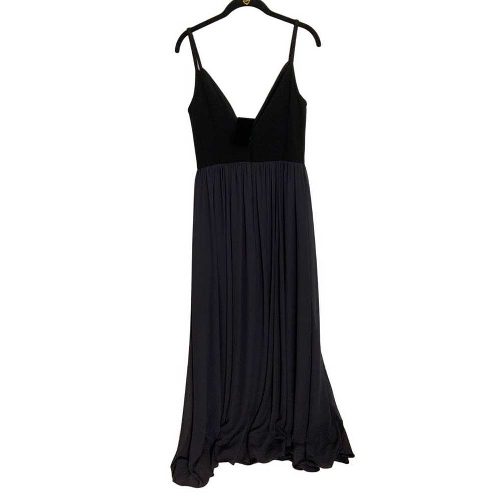 BHLDN Anthropologie Blue & Black Floor Length Dre… - image 3