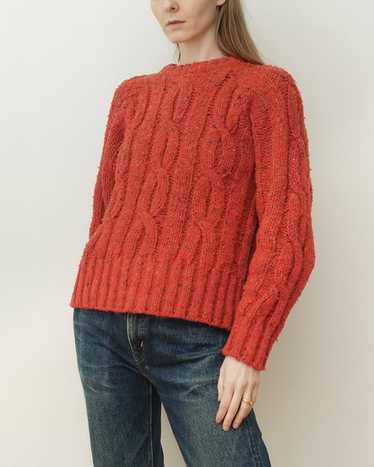 Tomato Cable Knit Speckled Sweater