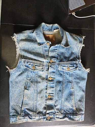 トップス 80s 90s Vtg Levi's Denim Western Vest F VTG 80s Levis Denim Vest Women Small Dark Blue Sleeveless