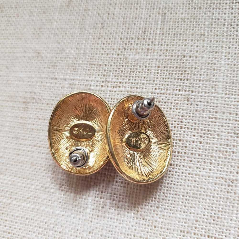 Vintage Kenneth Jay Lane KJL Pierced Earrings - image 2