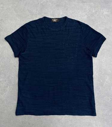 RRL ダブルアールエル　Tシャツ　インディゴ　ポケット　コットン　M 希少☆ RRL(ダブルアールエル) インディゴ ポケット Tシャツ