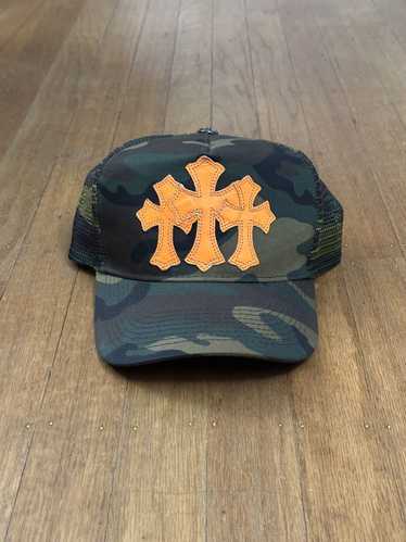Chrome Hearts CH Logo Leather Cross Baseball Cap - SRM