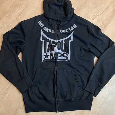 tapout パーカー Vintage Tapout Hoodie Mens Black Full Zip Hooded Jacket Iwo