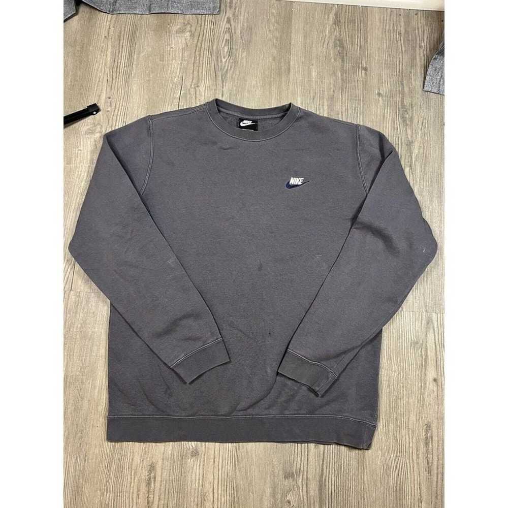 Vintage Y2K Nike Mini Swoosh Dark Gray Crewneck S… - image 1