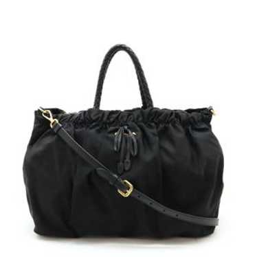 バッグ PRADA TESSUTO NYLON BOW RIBBON HAND BAG Prada Black Tessuto Nylon Bow Crossbody Tote Bag | Yoogi's