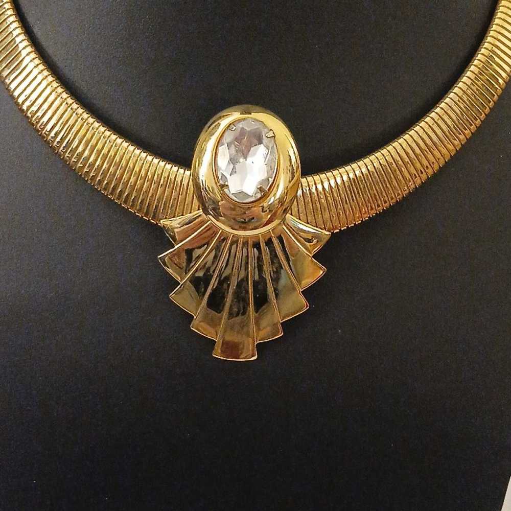 Kenneth Jay Lane for Avon Gold Tone Rhinestone Ne… - image 6