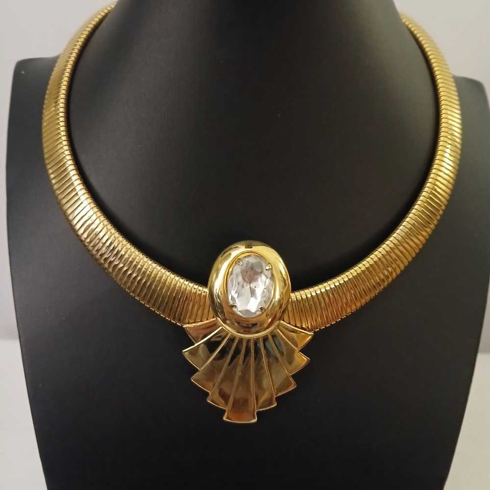 Kenneth Jay Lane for Avon Gold Tone Rhinestone Ne… - image 9