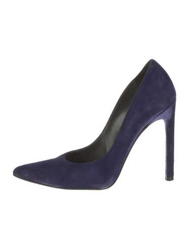 Stuart Weitzman Suede Pumps Blue Semi-Pointed Toes - image 1