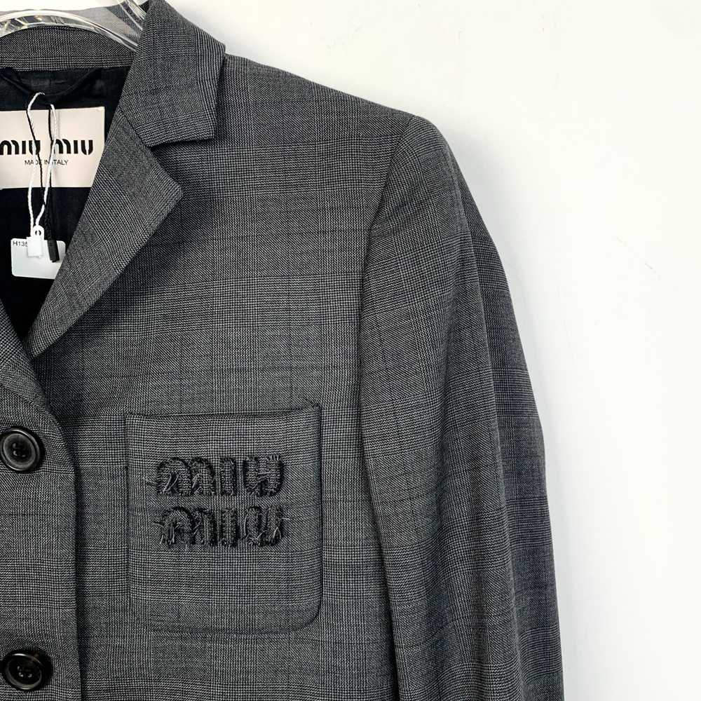 Miu Miu Miu Miu Womens Tailored Gray Blazer Jacke… - image 3