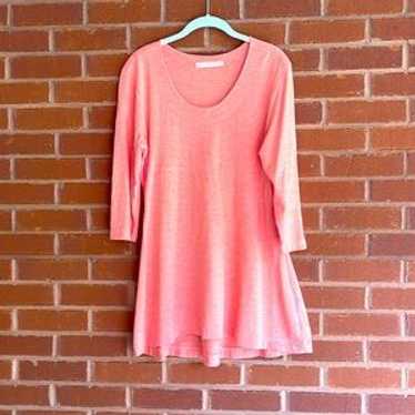 Peruvian Connection Avignon Tunic Top In Coral Si… - image 1