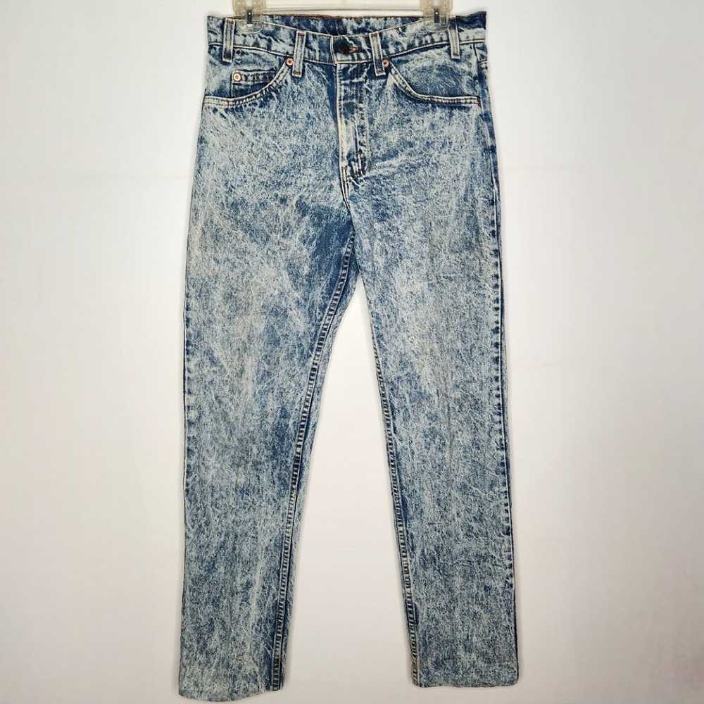 Vintage Levi's Orange Tab Acid Wash Blue Jeans Mens Fits Size 30x31 Hemmed USA