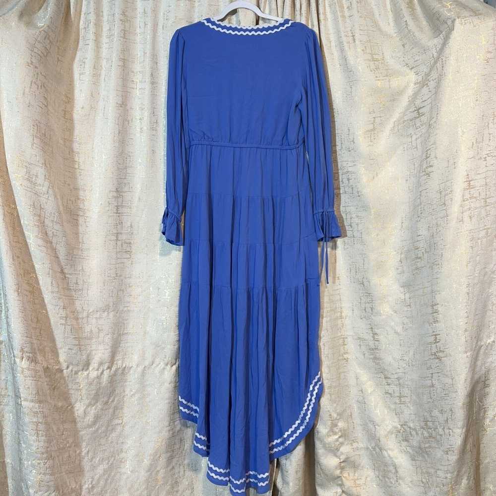 NWOT BTFL-Life High-Low Maxi Dress Blue Button Fr… - image 2