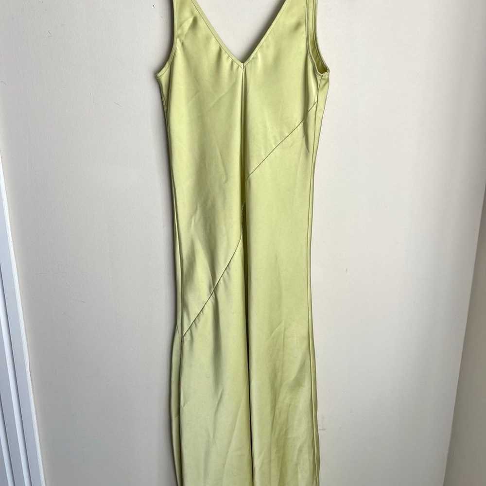 Line & Dot Sidney Satin Maxi Dress Chartreuse Wom… - image 3