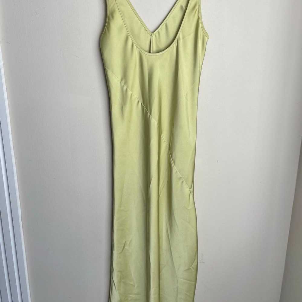 Line & Dot Sidney Satin Maxi Dress Chartreuse Wom… - image 5