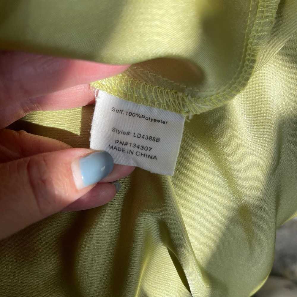 Line & Dot Sidney Satin Maxi Dress Chartreuse Wom… - image 7