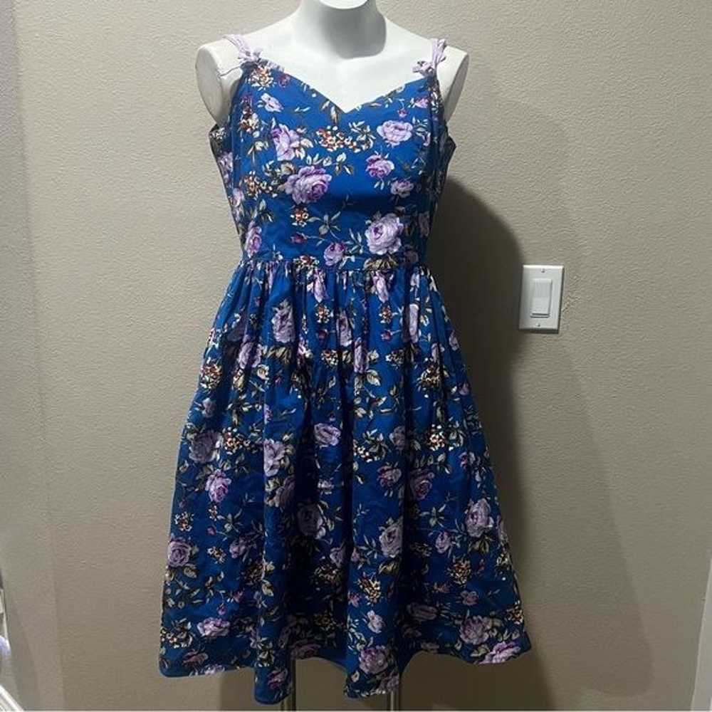 Hell bunny blue floral dress - image 1