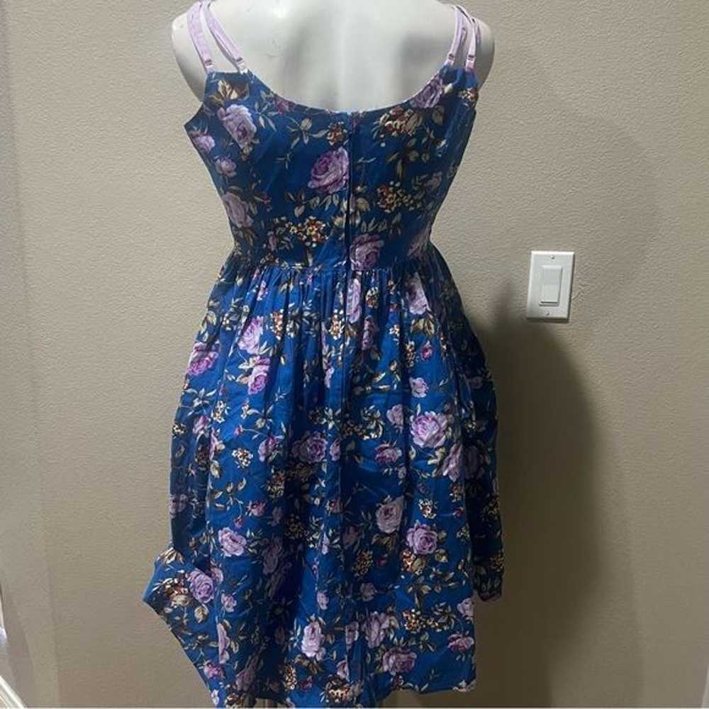 Hell bunny blue floral dress - image 3